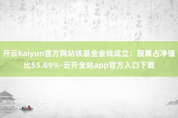 开云kaiyun官方网站该基金金钱成立：股票占净值比55.69%-云开全站app官方入口下载