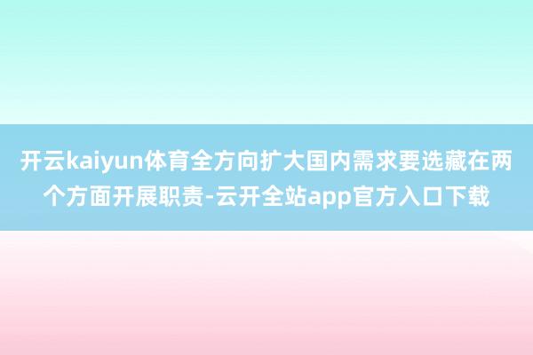 开云kaiyun体育全方向扩大国内需求要选藏在两个方面开展职责-云开全站app官方入口下载