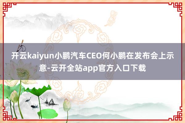 开云kaiyun　　小鹏汽车CEO何小鹏在发布会上示意-云开全站app官方入口下载