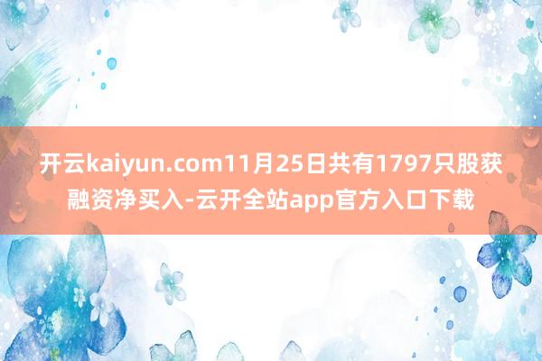 开云kaiyun.com11月25日共有1797只股获融资净买入-云开全站app官方入口下载