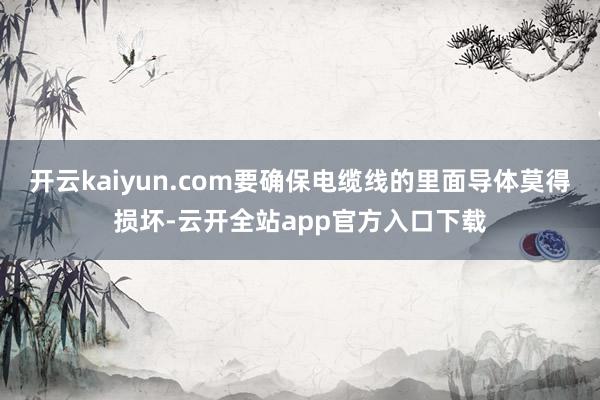 开云kaiyun.com要确保电缆线的里面导体莫得损坏-云开全站app官方入口下载