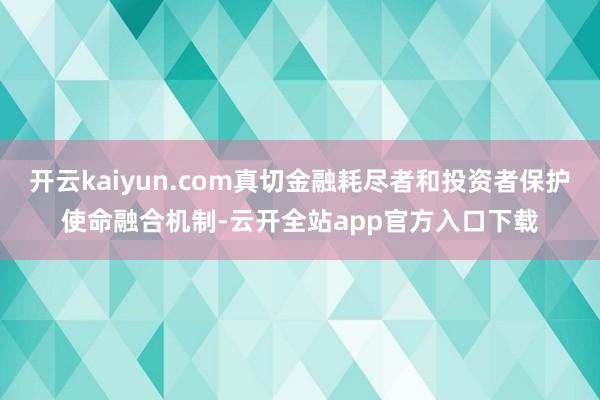 开云kaiyun.com真切金融耗尽者和投资者保护使命融合机制-云开全站app官方入口下载