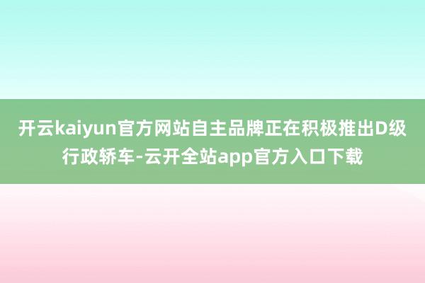 开云kaiyun官方网站自主品牌正在积极推出D级行政轿车-云开全站app官方入口下载