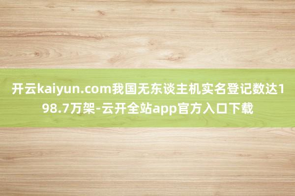 开云kaiyun.com我国无东谈主机实名登记数达198.7万架-云开全站app官方入口下载